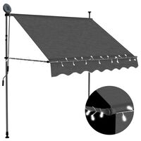 vidaXL Manual Retractable Awning with LED 100 cm Anthracite