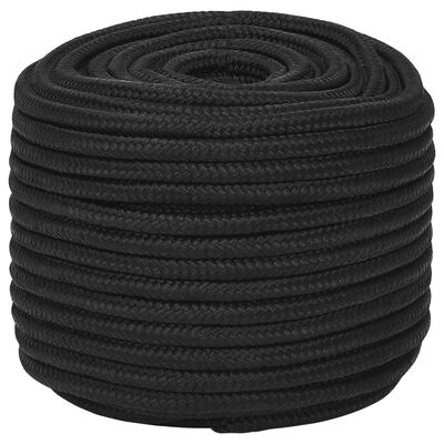 vidaXL Boat Rope Full Black 14 mm 25 m Polypropylene