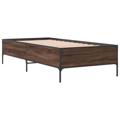 vidaXL Bed Frame without Mattress Brown Oak 75x190 cm Small Single