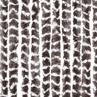 vidaXL Fly Curtain Brown and White 118x220 cm Chenille