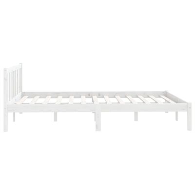 vidaXL Bed Frame without Mattress White Solid Wood 140x190 cm