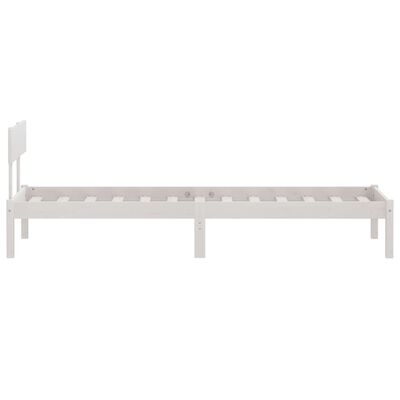 vidaXL Bed Frame without Mattress White Solid Wood 100x200 cm