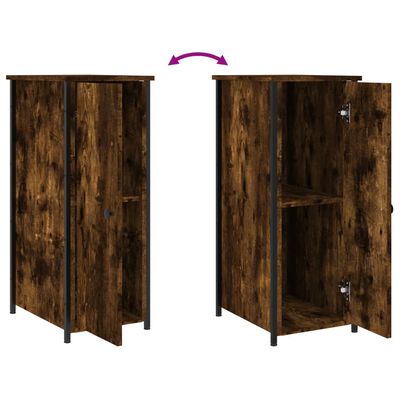 vidaXL Bedside Cabinets 2 pcs Smoked Oak 32x42x80 cm Engineered Wood