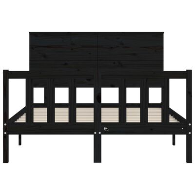 vidaXL Bed Frame without Mattress Black 140x200 cm Solid Wood Pine