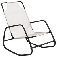 vidaXL Rocking Sun Lounger Cream Steel and Textilene