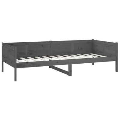 vidaXL Day Bed without Mattress Grey Solid Wood Pine 90x190 cm Single