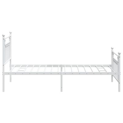 vidaXL Metal Bed Frame without Mattress with Footboard White 100x200 cm