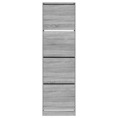 vidaXL Shoe Cabinet with 4 Flip-Drawers Grey Sonoma 60x42x204 cm