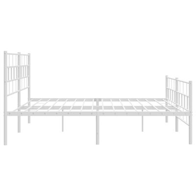 vidaXL Metal Bed Frame without Mattress with Footboard White 193x203 cm