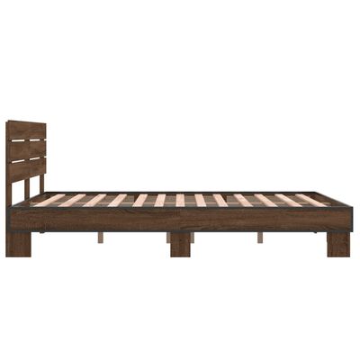 vidaXL Bed Frame without Mattress Brown Oak 135x190 cm Double