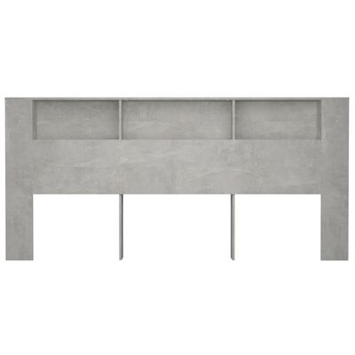 vidaXL Headboard Cabinet Concrete Grey 220x18.5x104.5 cm