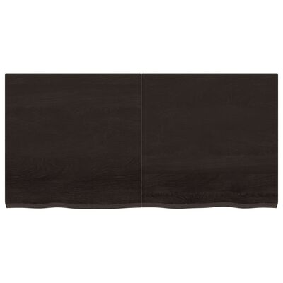 vidaXL Bathroom Countertop Dark Brown 120x60x(2-4) cm Treated Solid Wood