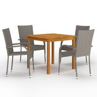 vidaXL 5 Piece Garden Dining Set Grey