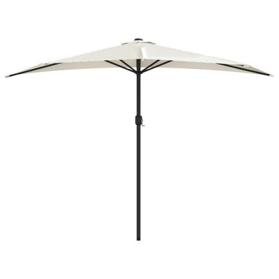 vidaXL Garden Parasol with Aluminium Pole Sand 300x155 cm Half