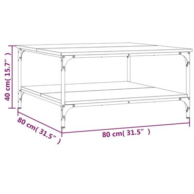 vidaXL Coffee Table Black 80x80x40 cm Engineered Wood