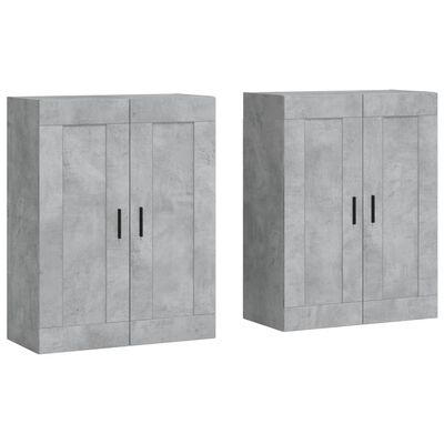 vidaXL Wall Mounted Cabinets 2 pcs Concrete Grey Engineered Wood