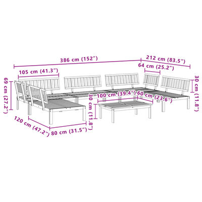 vidaXL 6 Piece Garden Pallet Sofa Set Solid Wood Acacia