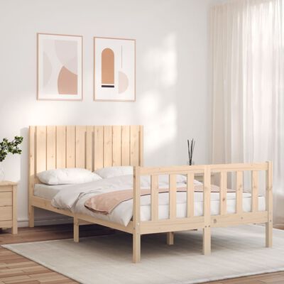 vidaXL Bed Frame without Mattress Small Double Solid Wood Pine