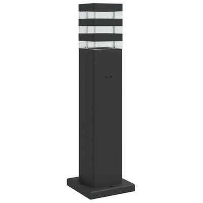 vidaXL Outdoor Floor Lamp with Outlet Black 50 cm Aluminium