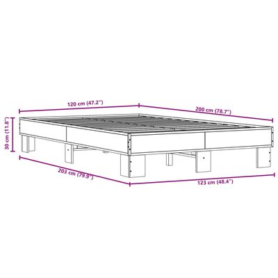 vidaXL Bed Frame without Mattress Smoked Oak 120x200 cm