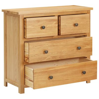 vidaXL Chest of Drawers 80x35x75 cm Solid Oak Wood