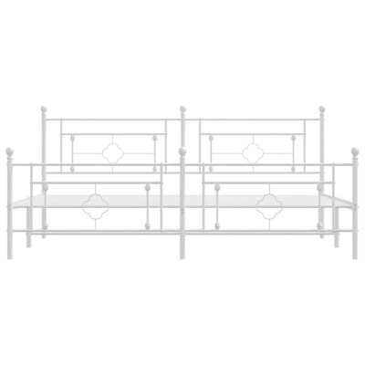 vidaXL Metal Bed Frame without Mattress with Footboard White 193x203 cm