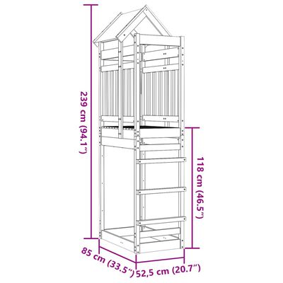 vidaXL Play Tower 85x52.5x239 cm Solid Wood Pine