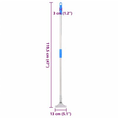 vidaXL Floor Squeegee Handle 119.5 cm Steel and Plastic