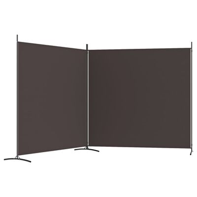 vidaXL 2-Panel Room Divider Brown 348x180 cm Fabric