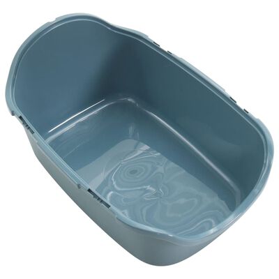 vidaXL Cat Litter Tray with Cover White and Blue 56x40x40 cm PP