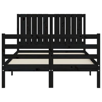 vidaXL Bed Frame without Mattress Black 120x200 cm Solid Wood