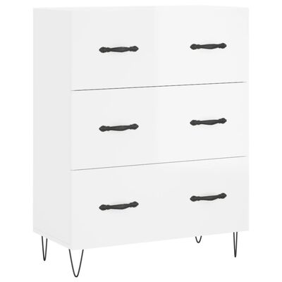 vidaXL Highboard High Gloss White 69.5x34x180 cm Engineered Wood