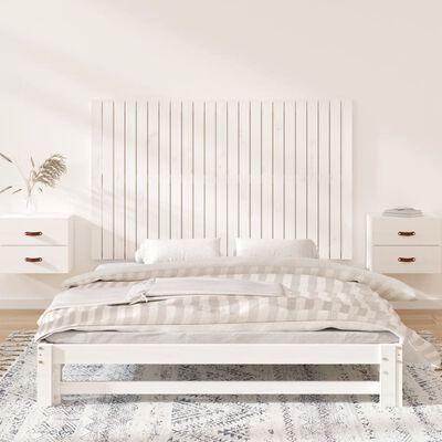 vidaXL Wall Headboard White 147x3x90 cm Solid Wood Pine