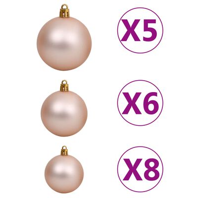 vidaXL Artificial Half Pre-lit Christmas Tree with Ball Set White 150 cm