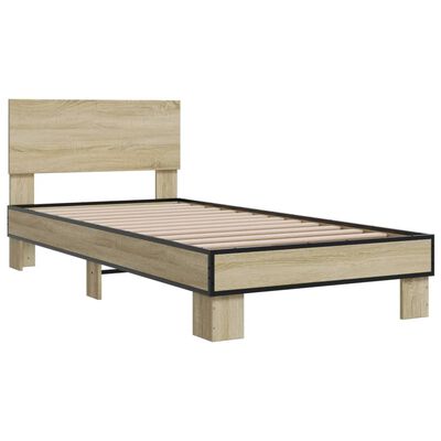 vidaXL Bed Frame without Mattress Sonoma Oak 100x200 cm