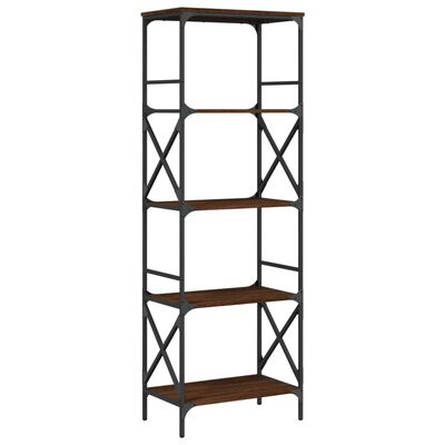 vidaXL Bookcase 5-Tier Brown Oak 59x35x171 cm Engineered Wood