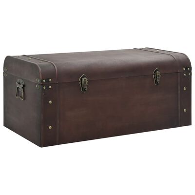 vidaXL Treasure Chest with Latches Dark Brown 79.5x39.5x39.5 cm Plywood