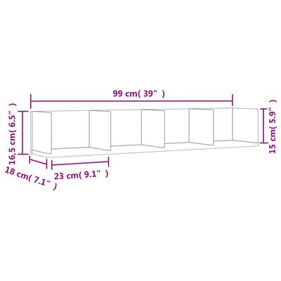 vidaXL Wall Cabinets 2 pcs Concrete Grey 99x18x16.5 cm Engineered Wood