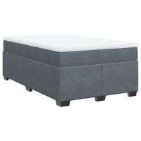 vidaXL Box Spring Bed with Mattress Dark Grey 120x200 cm Velvet