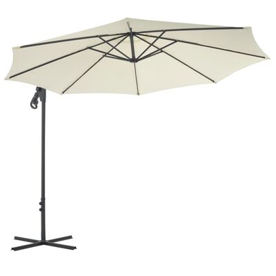 vidaXL Cantilever Garden Parasol with Steel Pole 300 cm Sand