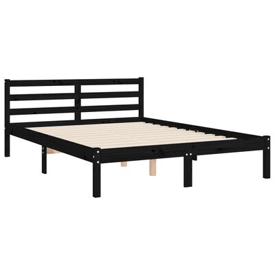 vidaXL Bed Frame without Mattress Black 120x200 cm Solid Wood