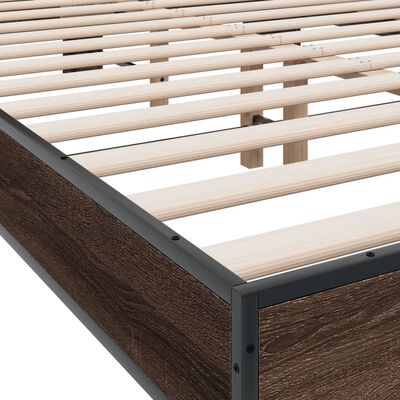 vidaXL Bed Frame without Mattress Brown Oak 140x200 cm