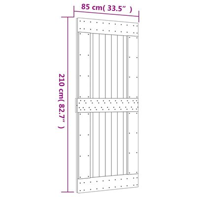 vidaXL Sliding Door with Hardware Set 85x210 cm Solid Wood Pine