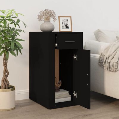 vidaXL Desk Cabinet Black 40x49x75 cm Engineered Wood