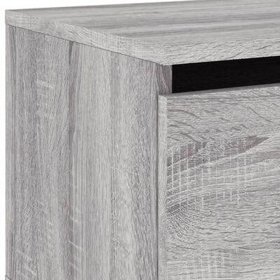 vidaXL Wall-mounted Bedside Cabinets with LED Lights 2 pcs Grey Sonoma