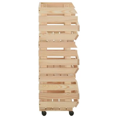 vidaXL Vegetable Trolley 77x30x80 cm Solid Pinewood