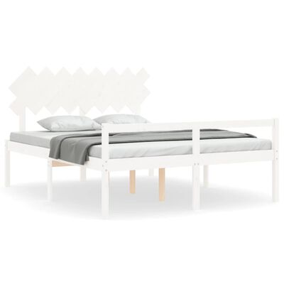 vidaXL Senior Bed without Mattress White 160x200 cm Solid Wood