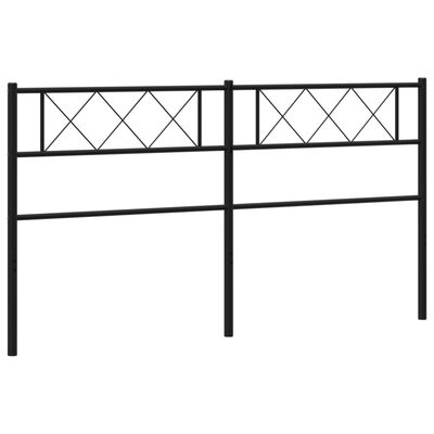 vidaXL Metal Headboard Black 180 cm