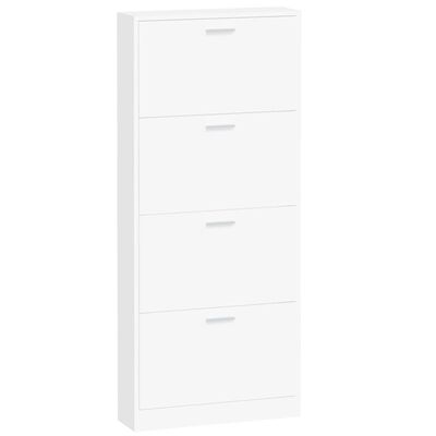 vidaXL Shoe Cabinet White 59x17x150 cm Engineered Wood