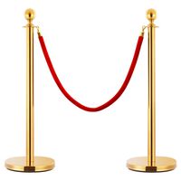 vidaXL 3 Piece VIP Queue Barrier Set Stainless Steel Gold